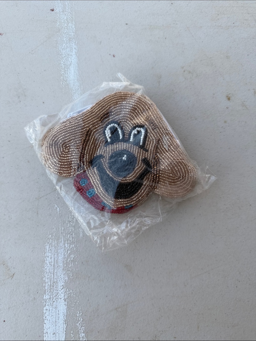 NWT Ermo Mini Beaded Dog Face Coin Purse